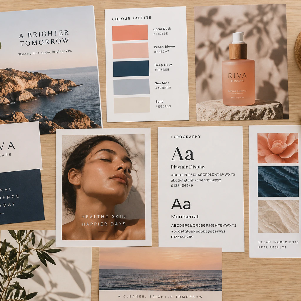 A brand moodboard generated in MTN AI Canvas
