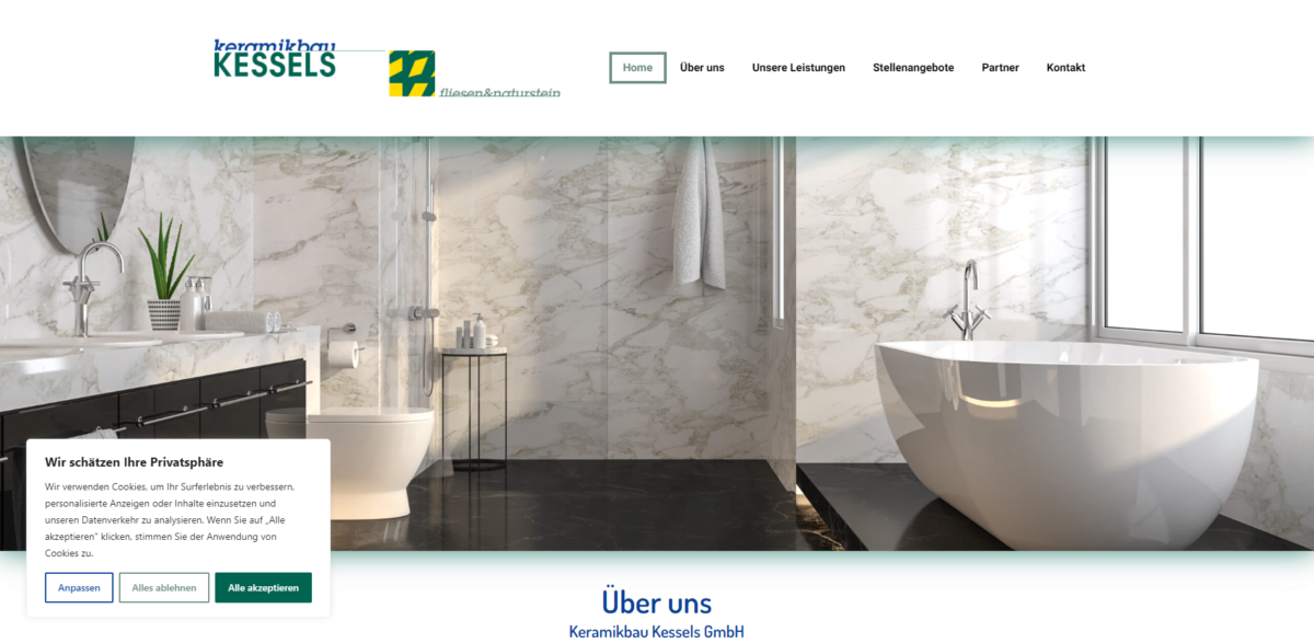 Website screenshot: keramikbau-kessels.de