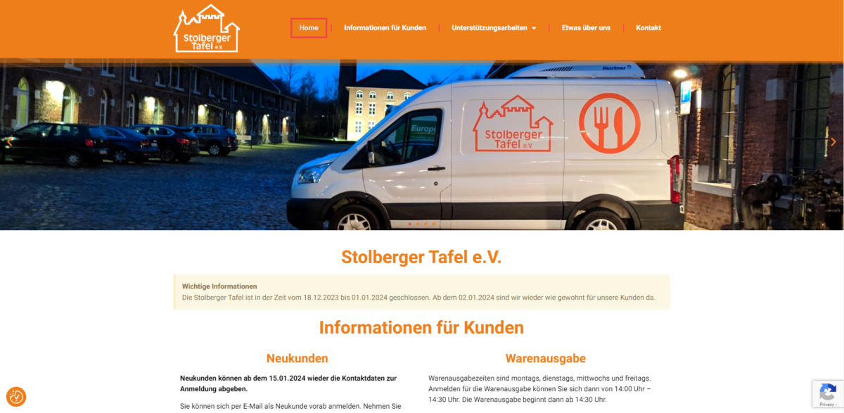 Website screenshot: stolberger-tafel.de