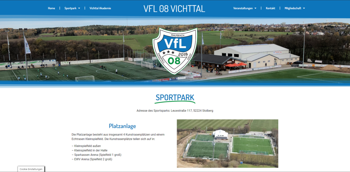 Website screenshot: vfl08.de